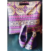 Ankara Low Wedges with a Bag