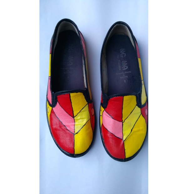 Hand painted rubber shoes