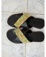 Beaded Leather Sandals