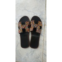 Beaded Leather Sandals