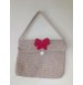 Handmade Crochet Shoulder Bag with Red Bow