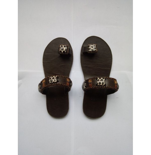 Beaded Leather Sandals