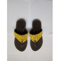 Beaded Leather Sandals 