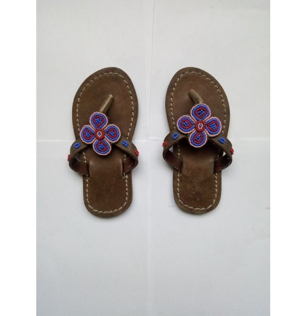 Beaded Leather Sandals 
